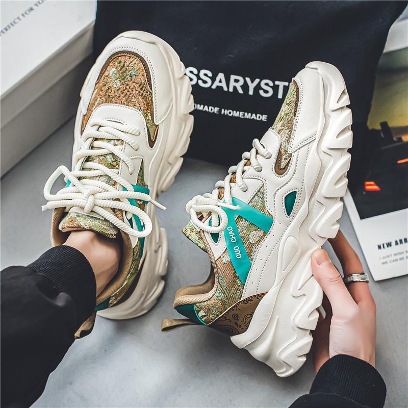 Dad shoes men's spring mesh breathable thick sole versatile youth travel men's shoes running leisure sports