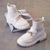 Children's Autumn Boots Simple Girls Princess Short Boot Fashion Versatile Kids Causal Socks Boots Classic Metal Chains Non-slip