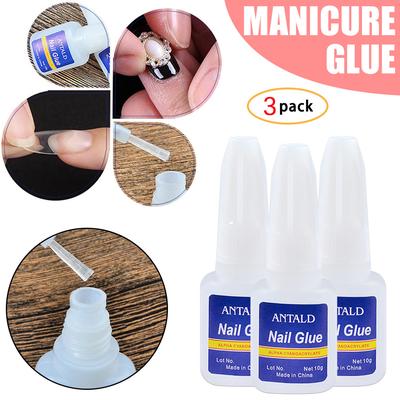 Nail Supplies  Nail Glue With Brush Glue Nail Fake Adhesive 30ML 3PC