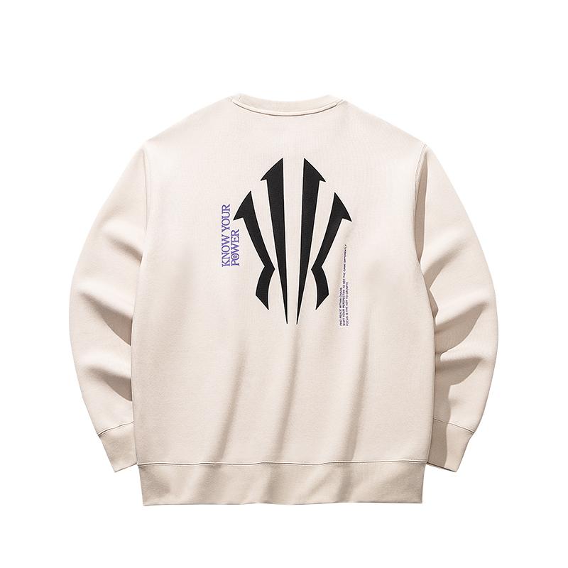 Anta Kyrie Irving Series Off-White Unisex Oversized Crew Neck Sweatshirt 172531712-1 M