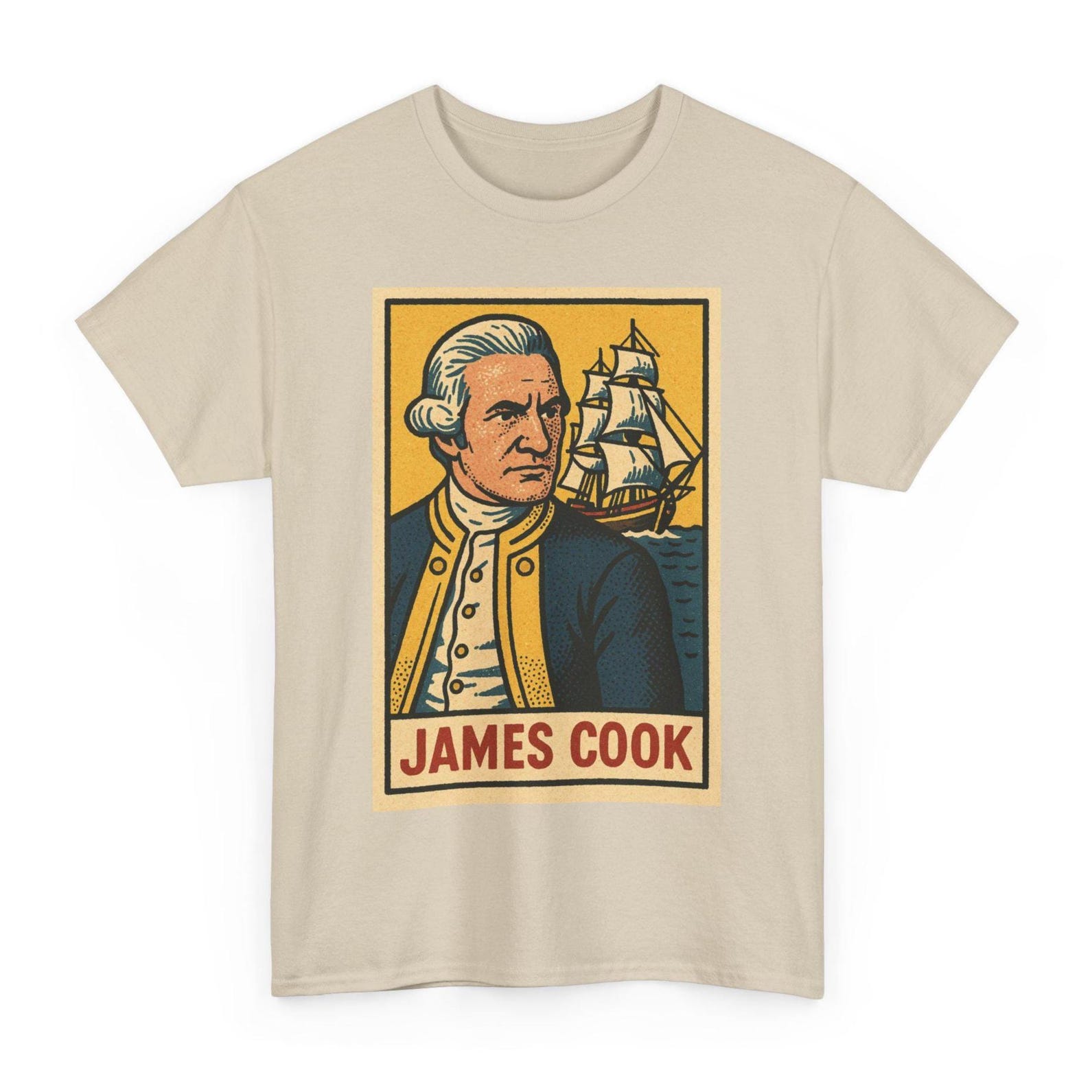 James Cook T-Shirt: Retro Comic Explorer Voyage Tee L