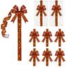Satin Fabric Halloween Bow Black Color Light Up Design Lighted Bow Spooky Pattern Embroidered Fabric Bow Ornament
