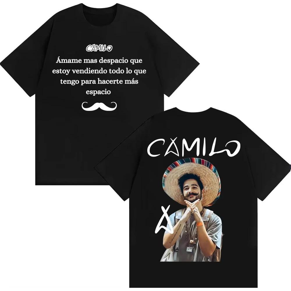 

Singer Camilo Tribu Album Tour Graphic T-shirt Men Clothing Cotton Short Sleeve Top Fashion Hipster Pop Music Streetwear S