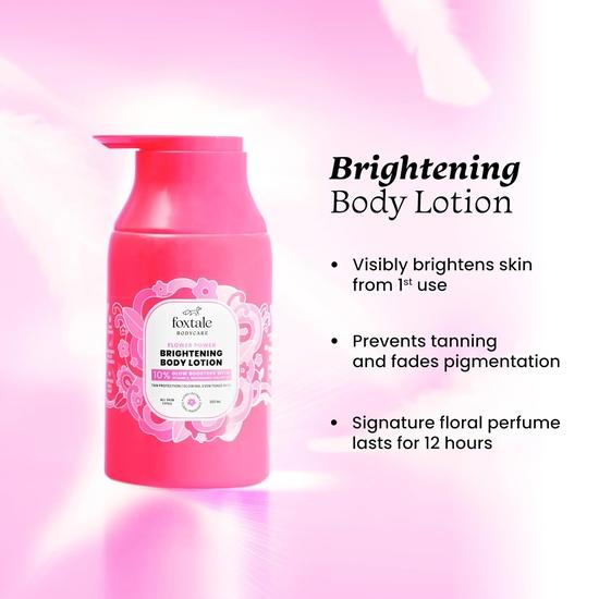Foxtale Brightening Body Wash & Body Lotion SPF 30 | With Glycolic Acid, Niacinamide, Vitamin C | 6+ hrs Odor Control | 250 ml