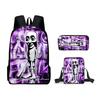 Hip Hop Funny Hip Hop Tungtungtung 3D Print 3pcs/Set Pupil School Bags Laptop Daypack Backpack Inclined Shoulder Bag Pencil Case