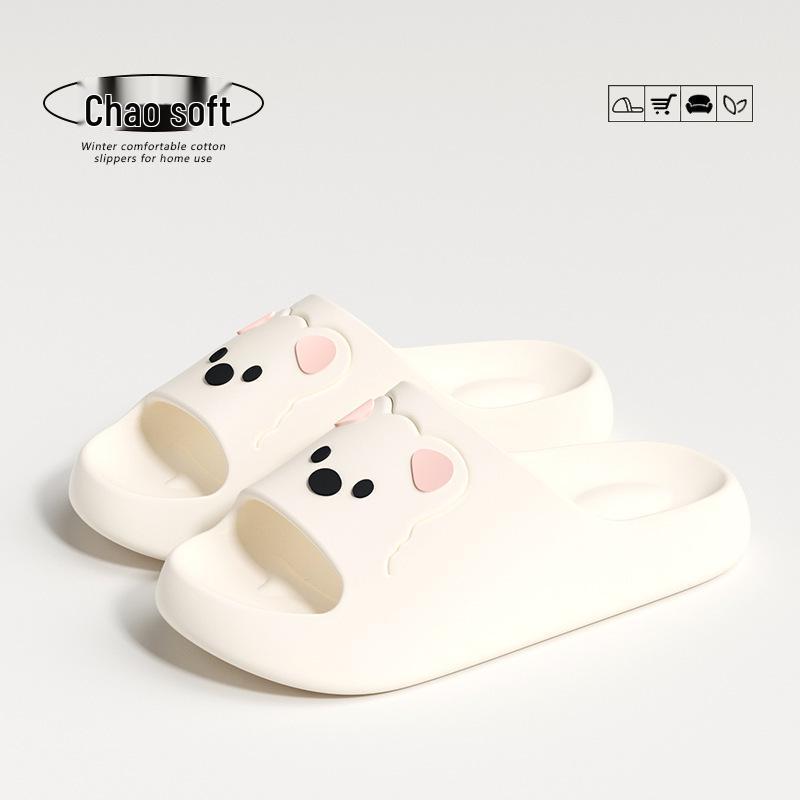 2026 Women s Cute Cartoon Bear Non-Slip Odor-Proof Indoor/Outdoor Thick-Soled Slippers 40-41 (Fits 39-40)