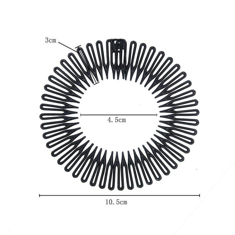 Stretch flexibla kamtänder Plast Helcirkel Pannband Hårbåge Band Clip Hårband Ansiktstvätt Fast hårstyling Tillbehör
