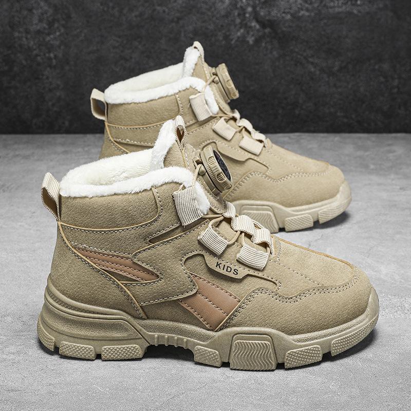 

Новые детские зимние ботинки с вращающейся пряжкой, хлопковые ботинки Martin 38 верблюд