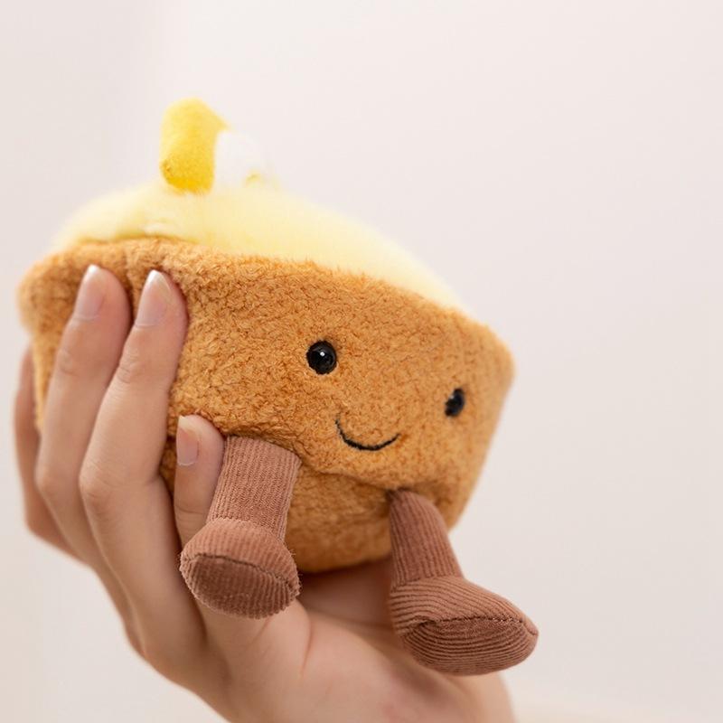 Cartoon Simulation Strawberry Lemon Tower Doll Cake Dessert Plush Toy Doll Desktop Decoration Ornament Doll