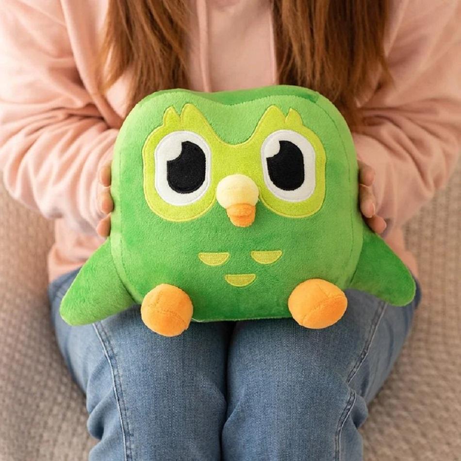 Cute Duolingo Green Owl Plush Toy Plushie of Duo The Owl Cartoon Anime Owl Doll Soft Stuffed Animal Toy Children Birthday Gift