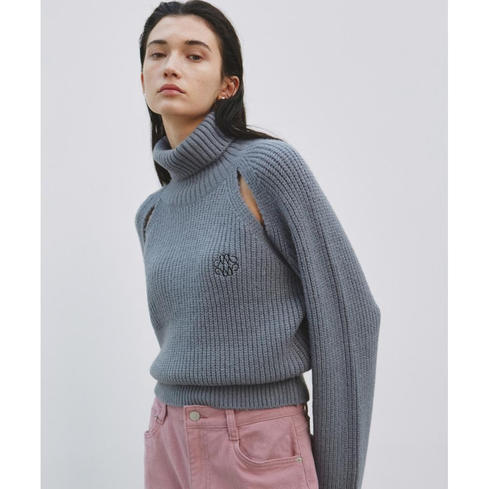 

NICKNICOLE NICOLE TURTLENECK CUT OUT SWEATERGRAY