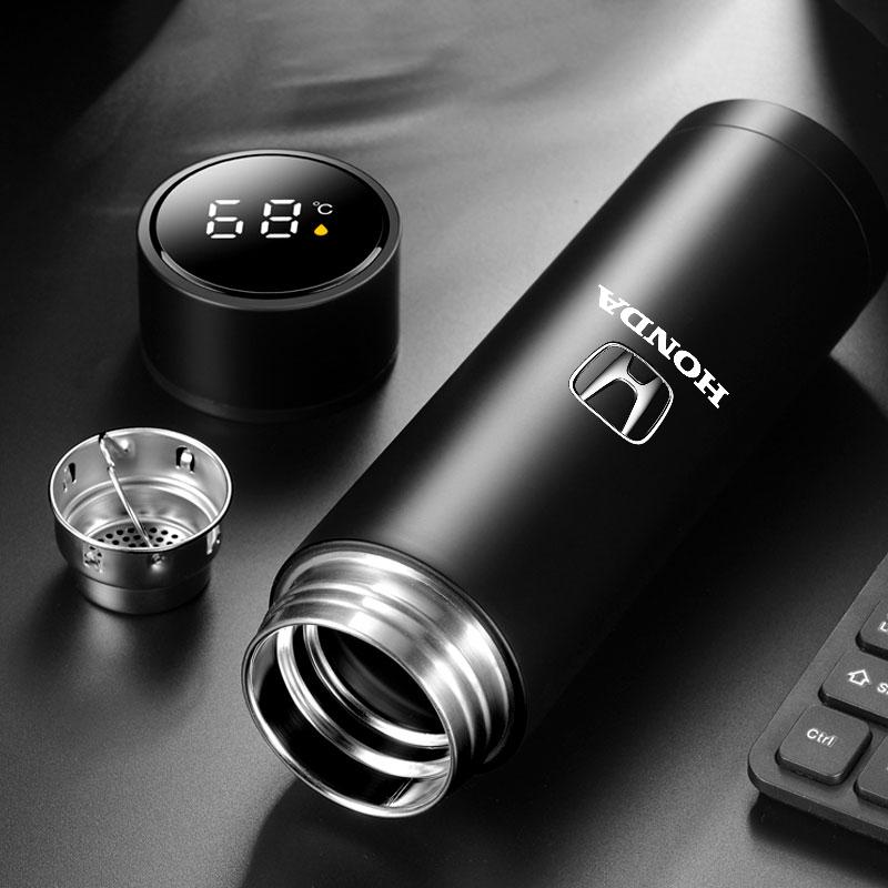 Car Smart Thermos Bottle With Temperature Display Coffee Cup For Honda Fit Mugen Insight Type S R VTEC DOHC Modulo Vezel Legend RR Si