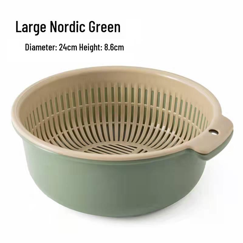 Zwei-Schichten-Gemüsewaschkorb: Dickes, hohles Siebdesign für Küchenspülen - Ideal zum Waschen von Brokkoli und Muscheln.