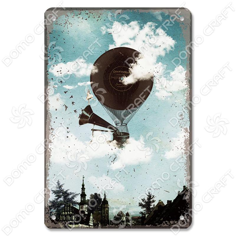 Retro Plakat Muzyczny Metalowe Tabliczki Blaszane Płyta Winylowa Fonograf Metalowa Plakietka Dekoracja Ścienna Vintage do Kawiarni Baru Pubu Salonu Domu