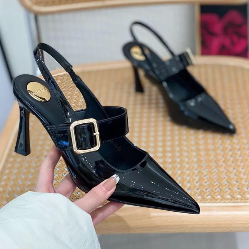 Fashion Pointed Toe Women Sandals High Heels Elegant Shoes Summer Dress Fashion Stilettos Woman Shoes 2025 New Trend Party Mujer Zapatos