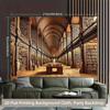 2D Retro Library Bookshelf Backdrop, Study Room Party Photography Background