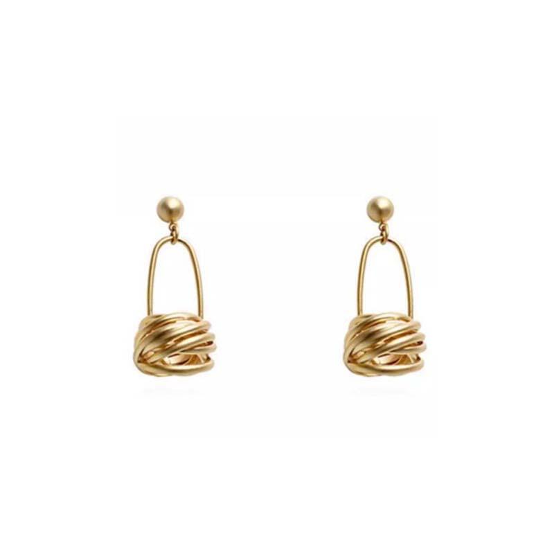 

Премиальные матовые серьги-корзинки из серебра 925 пробы, персонализированные креативные дизайнерские серьги, нишевые серьги премиум-класса для создания темперамента