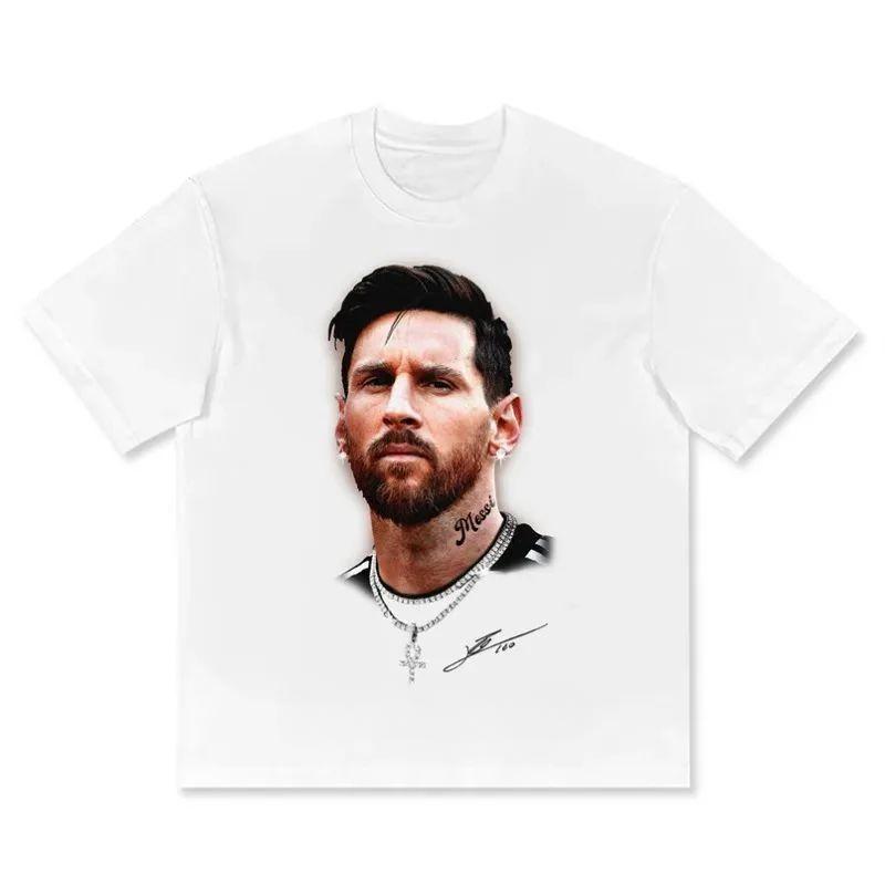 2026 Hot Selling Summer 100 Pure Cotton Unisexs Portrait Printed Fan Round Neck Short Sleeved Street Neutral Casual Retro Tshirt