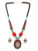 Latest Stylish Traditional Tibetan Pendant Necklace Jewellery Set for Women