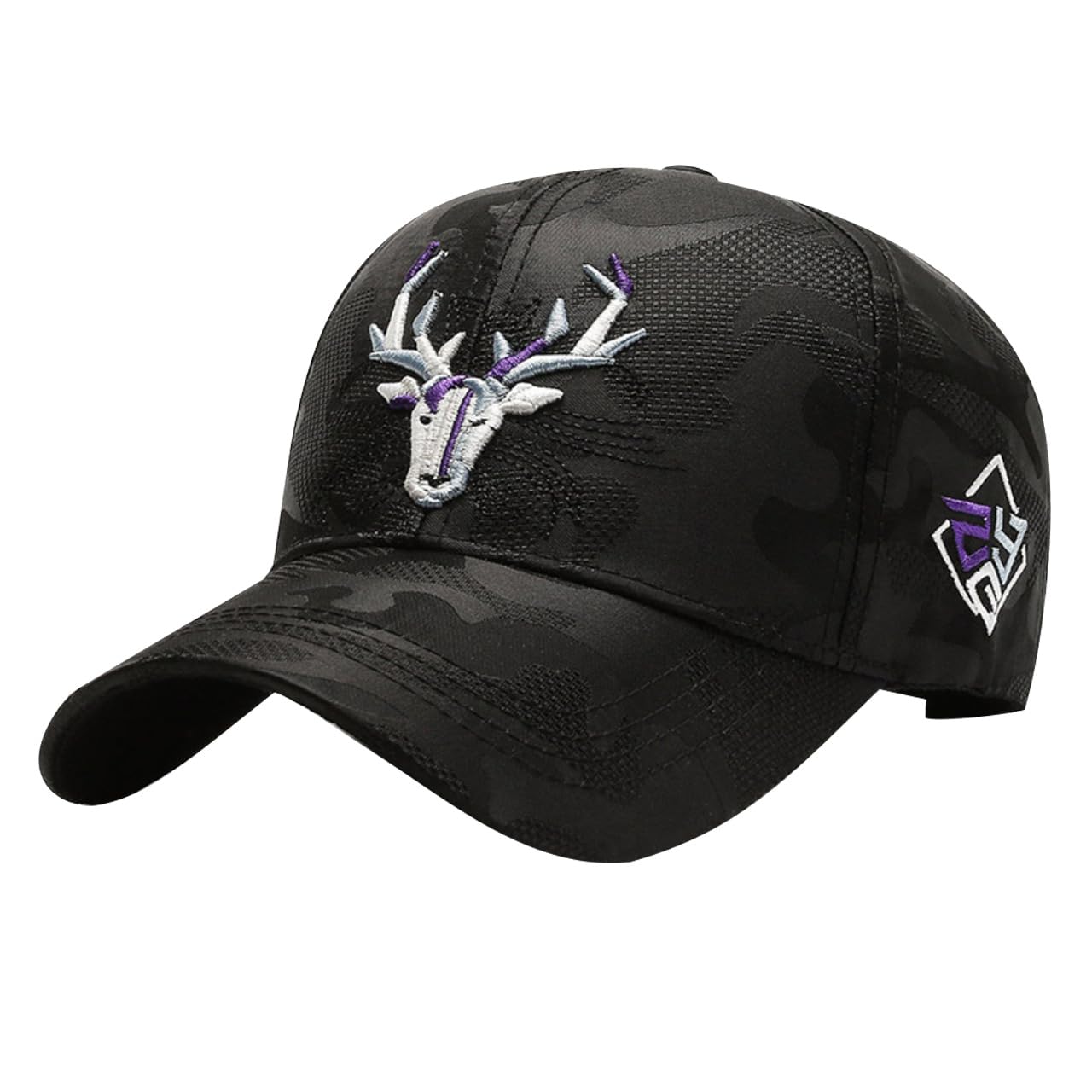 

Baseball Deer CA991 [White Fang] Hat, Cap, Brim, Stylish, Fashionable, Cool, Men s, Women s, (Black) чёрный