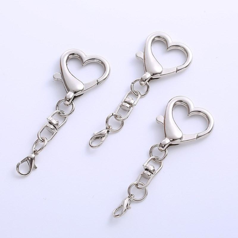 Chic Heart Keyring Pendant Personalized Spring Buckle Clasps Key Rings Accessory