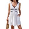 IHUASU Women's Fashion Summer Spring Sleeveless V-Neck Casual Dresses