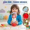 3In1 Cartoon Water Cup with Shared Cup Portable Drinking Bottle 316 Stainless Steel Cute Pattern Straw Cup Gift for Friends