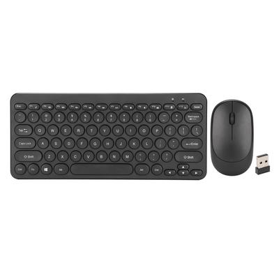 Keyboard Mouse Combo 2.4G Wireless Round Keycaps Ergonomic Design Silent Mouse USB Receiver