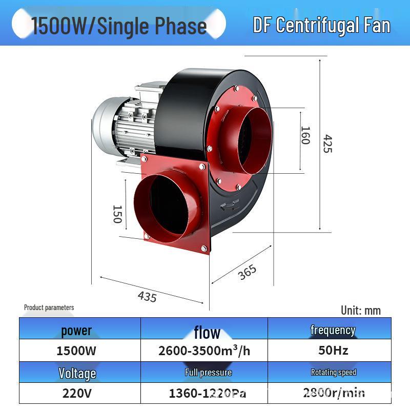 Compact High-Pressure Centrifugal Fan for Kitchen and Laboratory Ventilation