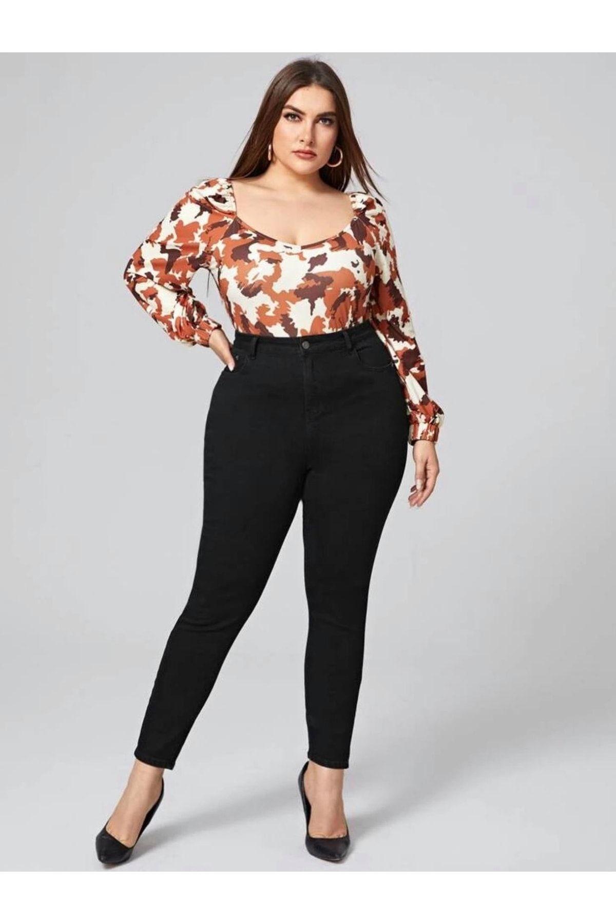 

Women s Style Plus Size Pants Black Big Size Lycra Loose Jeans XL