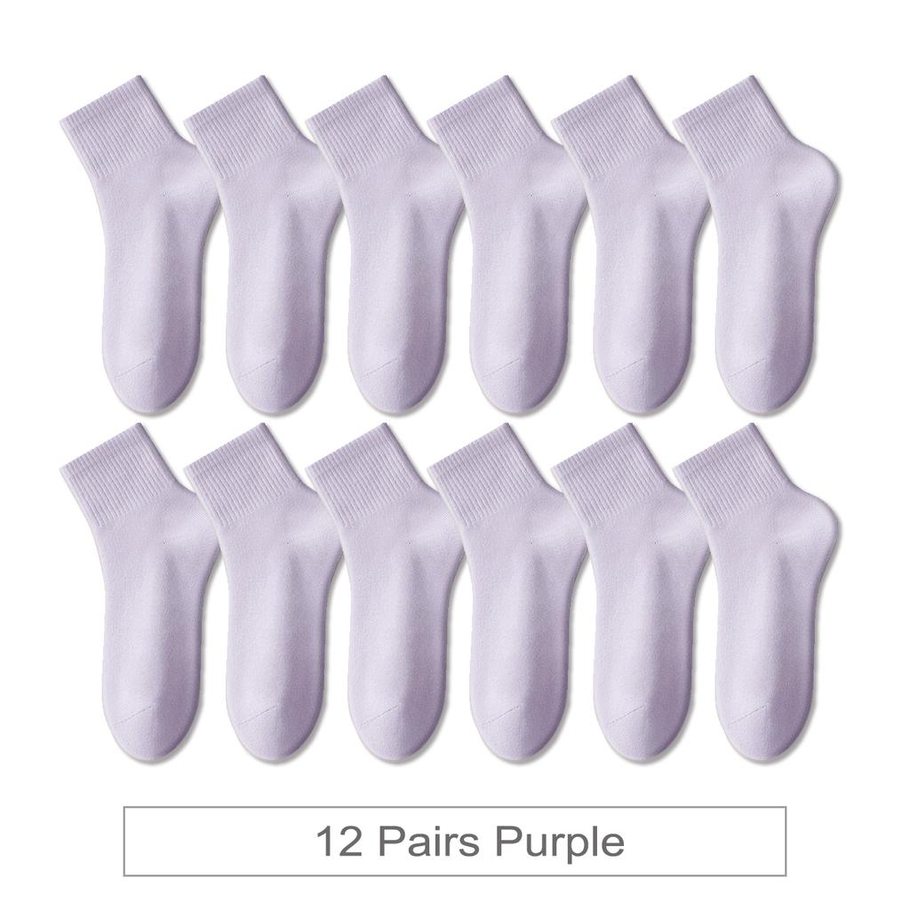 12 Paar Neue Damen Baumwollsocken Herren Socken Kurz Knöchel Bunt Herbst Frühling Weich Atmungsaktiv Bunte Mädchensocke