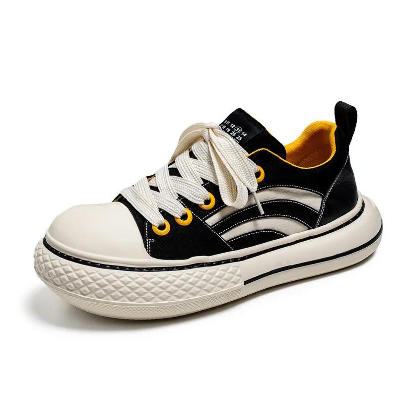 

Брендовые мужские парусиновые кроссовки мужские черные парусиновые туфли на платформе Harajuku для мужчин дышащие спортивные повседневные кроссовки для мужчин 44