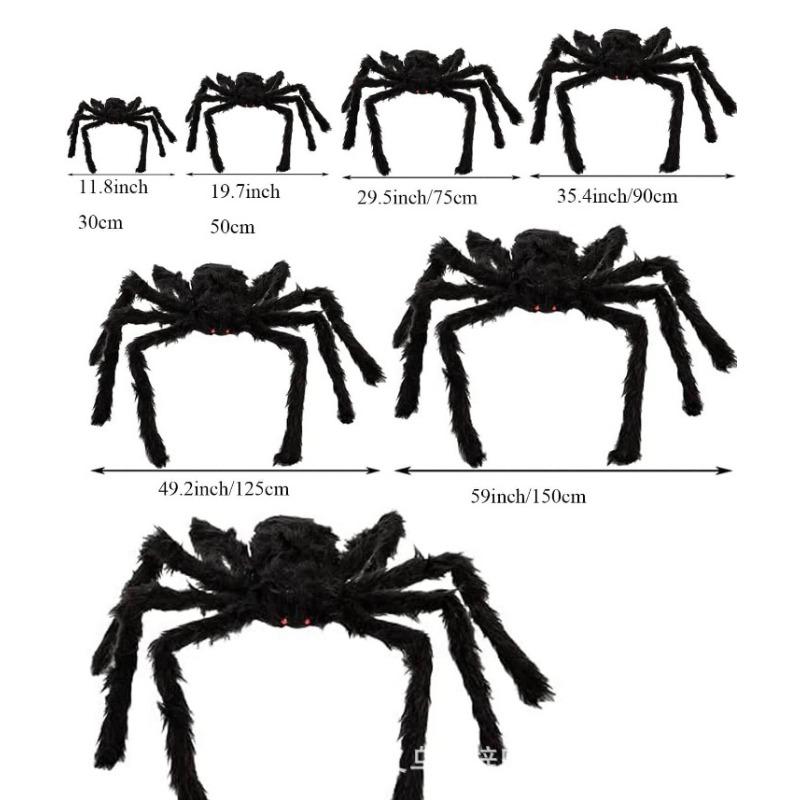 Halloween New Spider Web Triangle Web Simulation Extra Large Plush Spider Ghost Festival Indoor and Outdoor Decoration Road