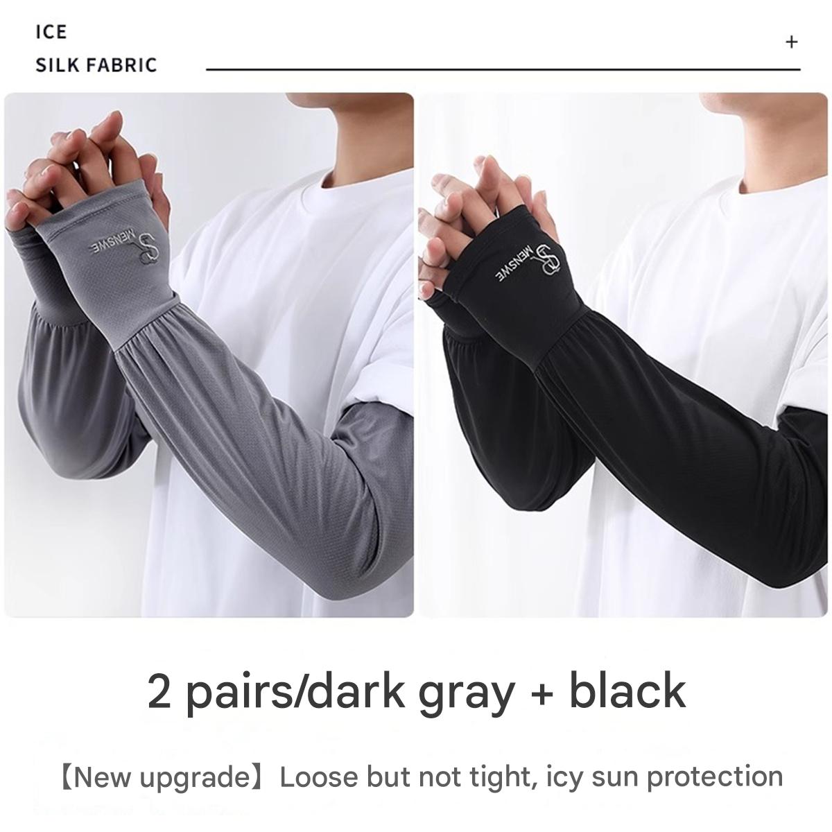 

2pcs Upgraded Sunscreen Ice Sleeves Men s Loose Large Size Summer Ice Silk Sleeves Women s Anti-UV Gloves Cycling Driving Arm Gu