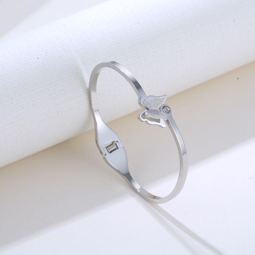 1PCS Butterfly Charm Bracelets for Women Girl Stainless Steel Cuffs Bracelet Summer Jewelry