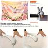 2D Crown White Dove Backdrop, Pink Peony & Sky Background Cloth for Wedding & Party