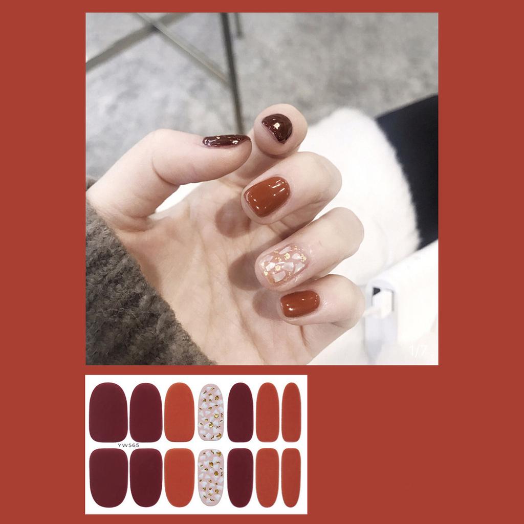 14 stücke/blatt Drücken Sie auf Nagel Glitter Pulver Nagel Aufkleber Fertig Maniküre Schnell Nial