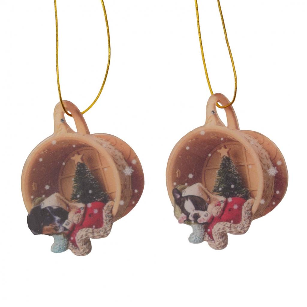 For Christmas Dog Sleeping In Nest Decoration for New Year Gifts