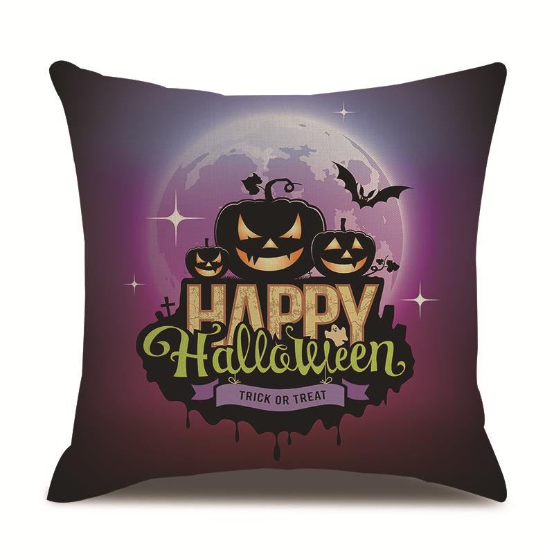 Halloween Linen Pillow Cover Printed Pillow Cover