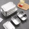 304 Stainless Steel Lunch Box With Partition Lunch Box Straight Type Preservation Box Thickened Food Storage Box Lunch Box