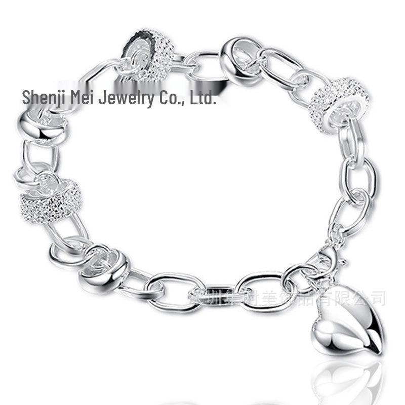 Sterling Silber Liebesherz Zahnrad Armband für Damen