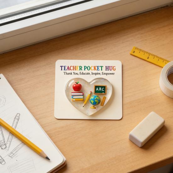 Yousheng Teacher Pocket Hug with Greeting Card Love Heart Shape Teacher Pocket Hug Token Thank You Teacher Appreciation Keepsake Gifts