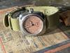 Military California Dial Watch Smoky Pink Green Fabric Strap M.R.M.W. Watch, Pink, Dial,