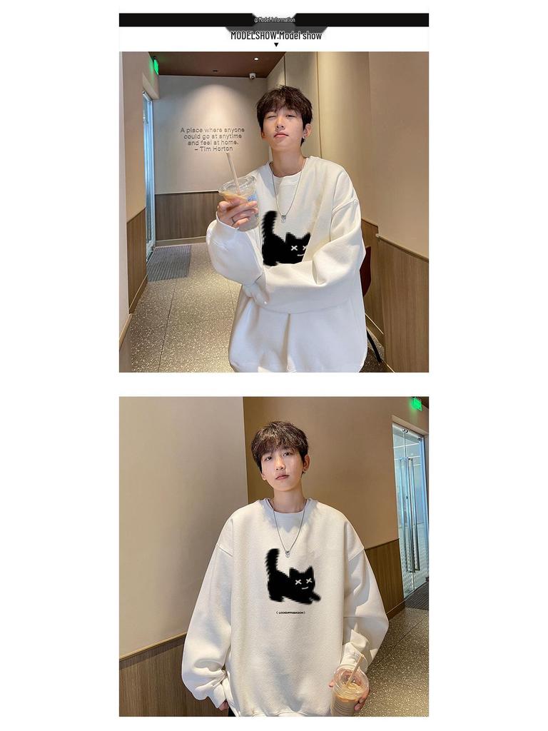 Men's 2025 Retro Casual Long Sleeve Sweatshirt - Trendy, Loose, and Versatile Round Neck Top