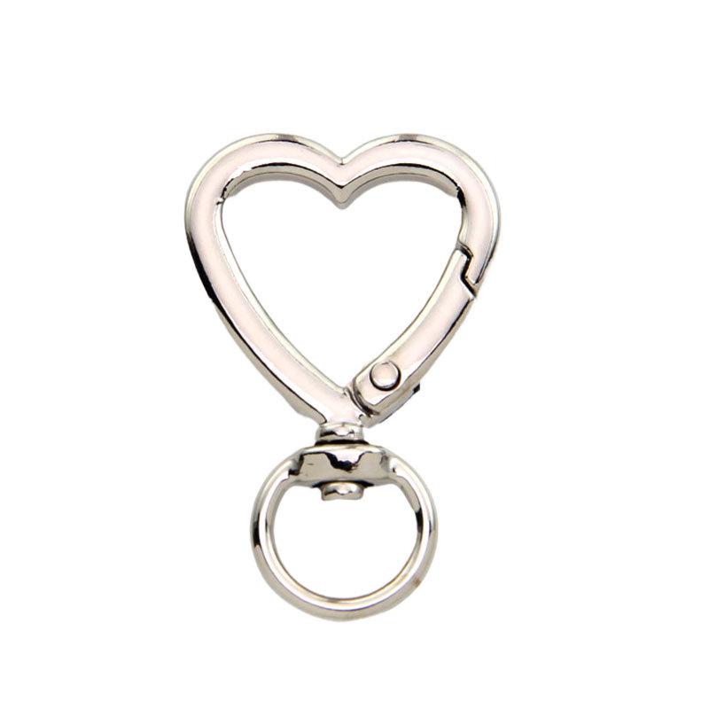Love Heart Rotating Keychain Pendant - Heart-Shaped Zinc Alloy Handbag Accessory & Spring Ring Jewelry