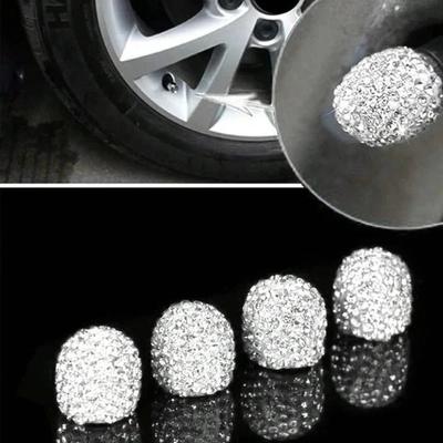 2/4PCS Diamond Car Tire Valve Caps Shining Dust-proof Wheel Valve Cover Vehicle Bling Crystal Valve Cap Car Styling Accessories
