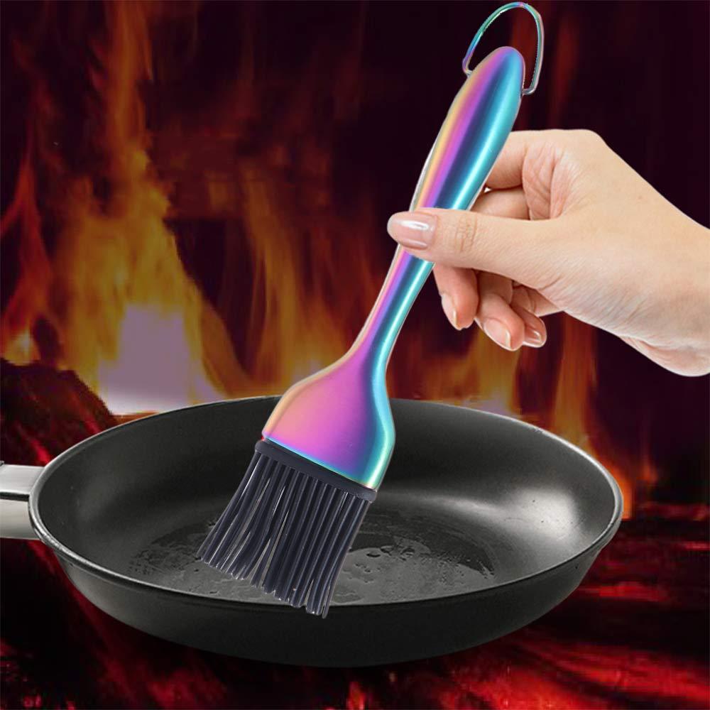 Heat Resistant BBQ Grill Oil Sauce Brush Hangable Pastry Brushes Durable Oil Brushes  BBQ Tools