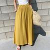 Women Pants Solid Color Side Pockets Temperament Elastic Waist Wide Leg Trousers Streetwear