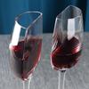140ml Glass Red Wine Cup Half Shape Goblet Art Red Wine Cup with Stem Portable Wine Cups for Birthday Party Tableware