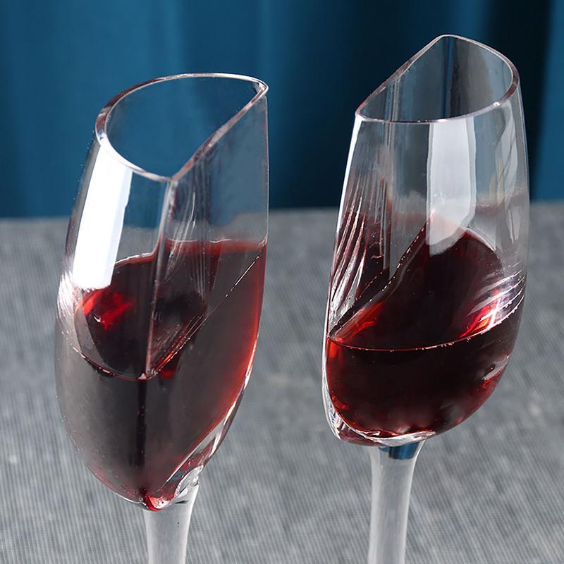 140ml Glass Red Wine Cup Half Shape Goblet Art Red Wine Cup with Stem Portable Wine Cups for Birthday Party Tableware